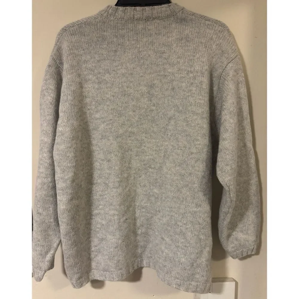 J. Crew 100% Shetland Light Gray Crewneck Sweater Size M / NWOT
